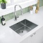 GRADE A2 - Single Bowl Undermount and Inset Chrome Stainless Steel Kitchen Sink - Enza Yara