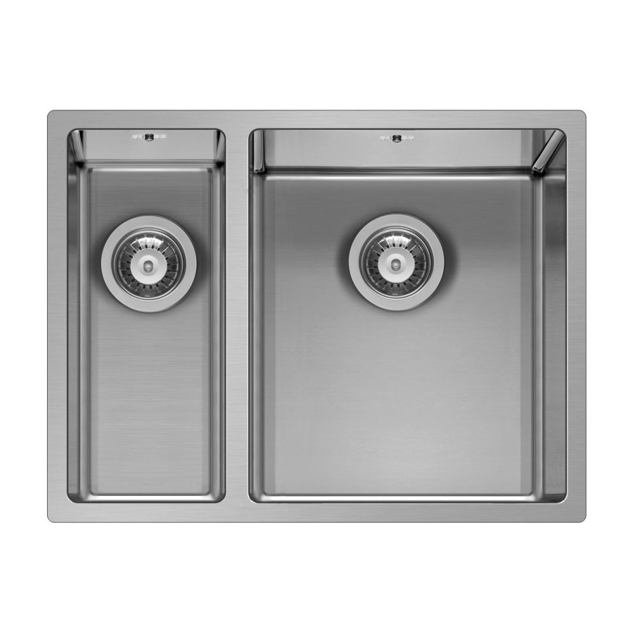 1.5 Bowl Undermount and Inset Chrome Stainless Steel Right Hand Kitchen Sink - Enza Yara