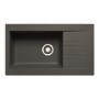 ONLY OPENED - Single Bowl Black Composite Kitchen Sink with Reversible Drainer - Essence Amelia