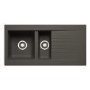 ALMOST PERFECT - 1.5 Bowl Black Composite Kitchen Sink with Reversible Drainer - Essence Amelia