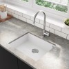 GRADE A1 - Box Opened Enza Madison Single Bowl Undermount White Granite Composite Kitchen Sink
