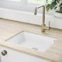 Refurbished Enza Madison Single Bowl Undermount White Granite Composite Kitchen Sink