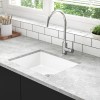 GRADE A1 - Box Opened Enza Madison Single Bowl Undermount White Granite Composite Kitchen Sink