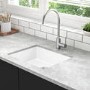 GRADE A2 - Single Bowl Undermount White Granite Composite Kitchen Sink - Enza Madison