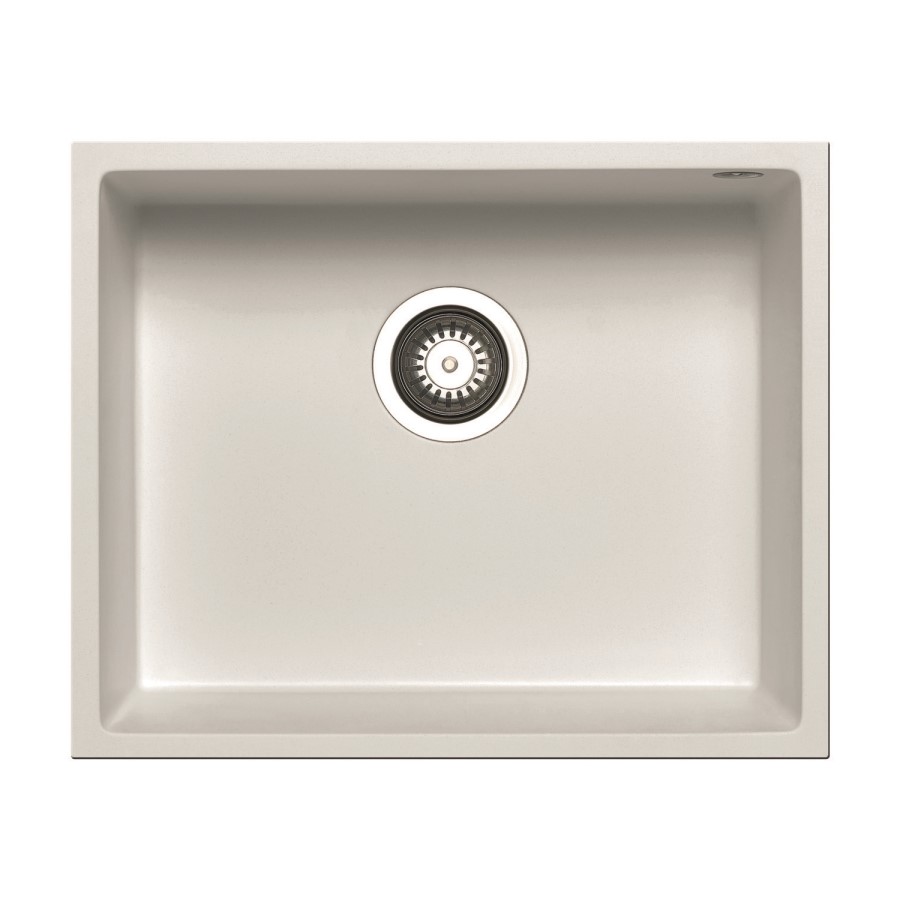 Single Bowl White Granite Undermount Kitchen Sink & Chrome Kitchen Mixer Tap - Enza Madison