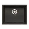 GRADE A1 - Box Opened Enza Madison Single Bowl Undermount Black Granite Composite Kitchen Sink