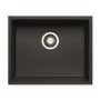 GRADE A2 - Single Bowl Undermount Black Granite Composite Kitchen Sink - Enza Madison