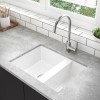 1.5 Bowl Undermount White Granite Composite Kitchen Sink Reversible - Enza Madison
