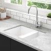 GRADE A1 - Box Opened Enza Madison 1.5 Bowl Undermount White Granite Composite Kitchen Sink Reversible