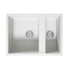 GRADE A1 - Box Opened Enza Madison 1.5 Bowl Undermount White Granite Composite Kitchen Sink Reversible