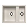 GRADE A1 - Box Opened Enza Madison 1.5 Bowl Undermount White Granite Composite Kitchen Sink Reversible