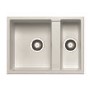 1.5 Bowl White Granite Undermount Kitchen Sink & Chrome Kitchen Mixer Tap - Enza Madison