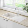 Single Bowl Inset White Granite Composite Kitchen Sink - Enza Madison