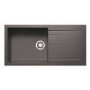 Box Opened Enza Madison Single Bowl Grey Composite Granite Kitchen Sink with Reversible Drainer