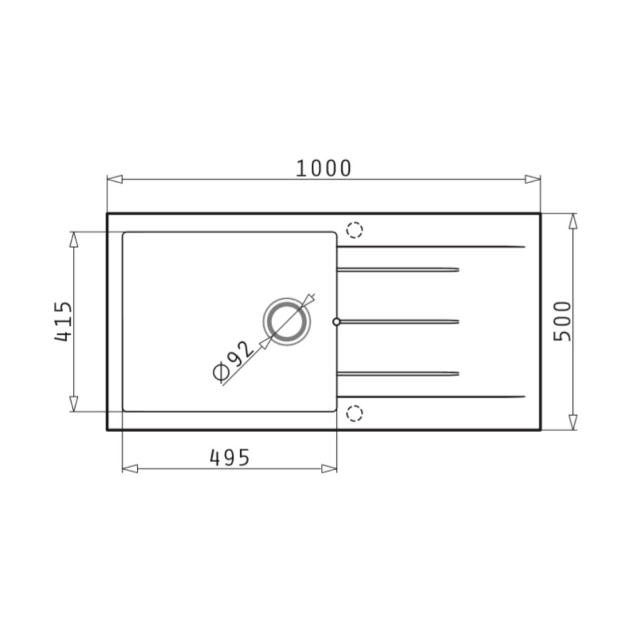 Box Opened Enza Madison Single Bowl Grey Composite Granite Kitchen Sink with Reversible Drainer