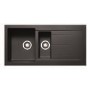 ALMOST PERFECT - 1.5 Bowl Inset Black Composite Kitchen Sink with Reversible Drainer - Enza Madison