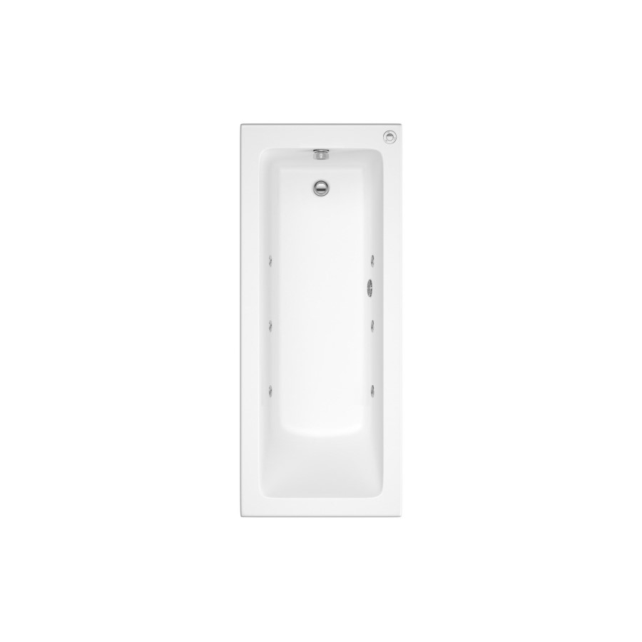 Rutland Single Ended Bath with 6 Jet Whirlpool System - 1800 x 800mm