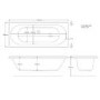 Burford Double Ended Bath with 6 Jet Whirlpool System - 1700 x 750mm