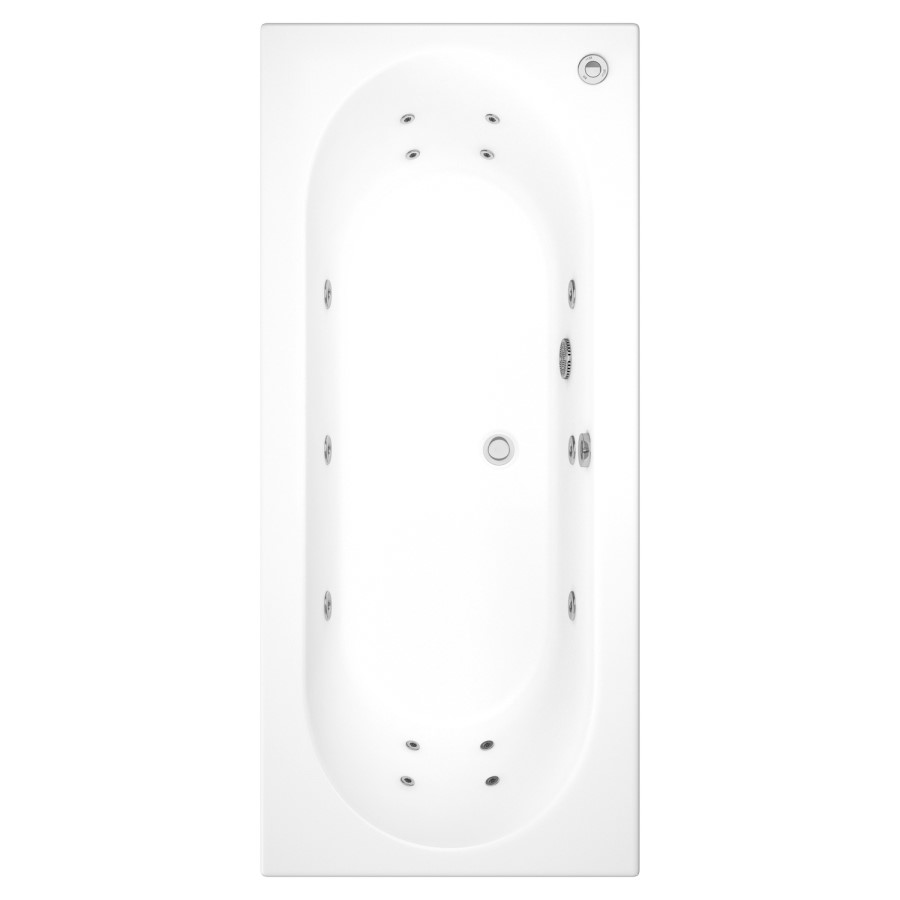 Double Ended Whirlpool Spa Bath with 14 Whirlpool Jets 1800 x 800mm - Burford