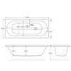 Double Ended Whirlpool Spa Bath with 14 Whirlpool &amp; 12 Airspa Jets 1700 x 750mm - Burford