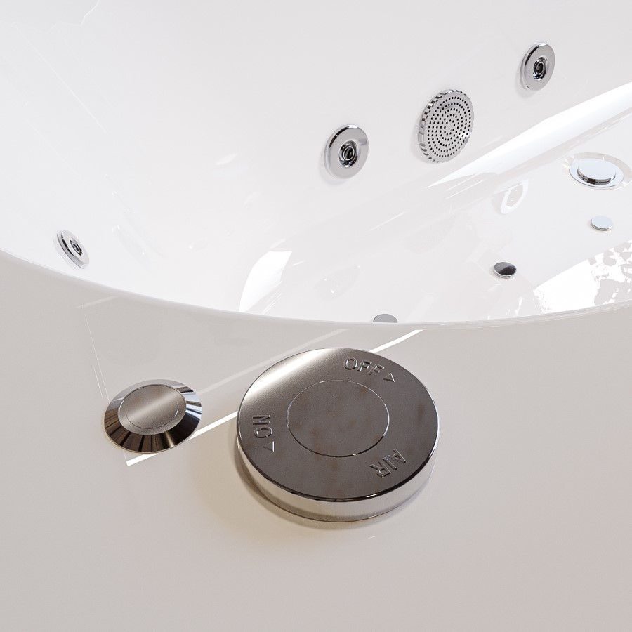Double Ended Whirlpool Spa Bath with 14 Whirlpool & 12 Airspa Jets 1800 x 800mm - Burford