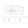 Double Ended Whirlpool Spa Bath with 14 Whirlpool Jets 1800 x 800mm - Chiltern