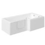 L Shaped Shower Bath with Front Panel & Bath Screen, Left Hand 1700 x 750mm - Yale