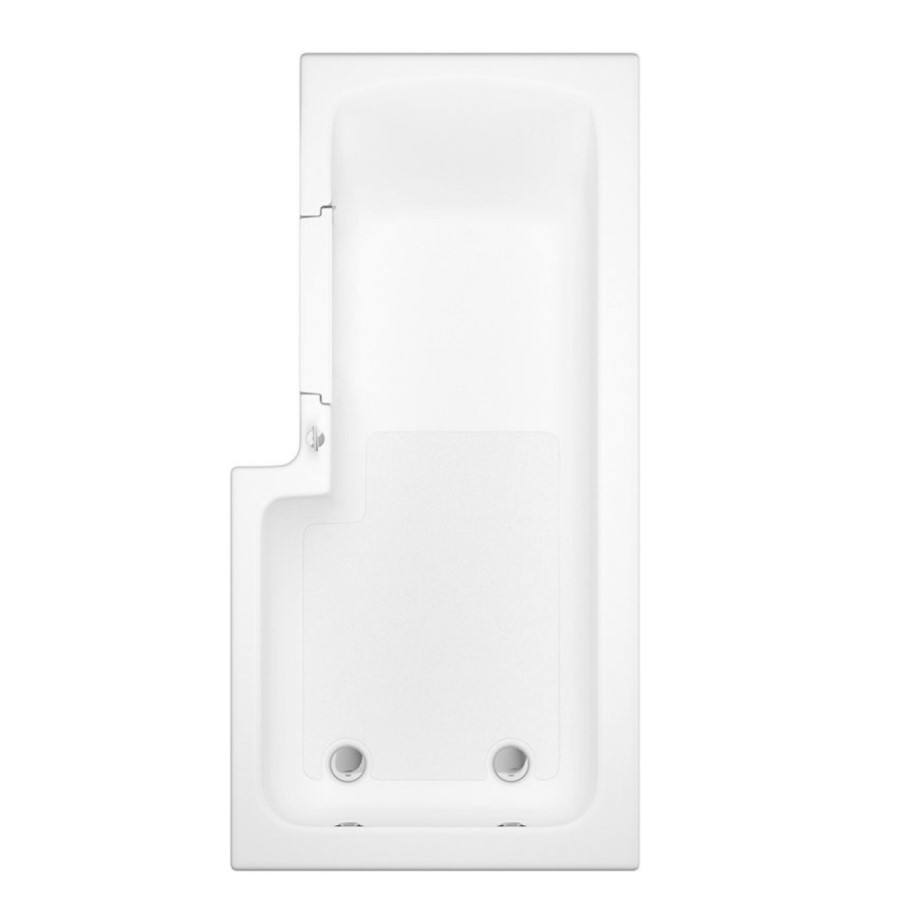 L Shaped Shower Bath with Front Panel & Bath Screen, Left Hand 1700 x 750mm - Yale
