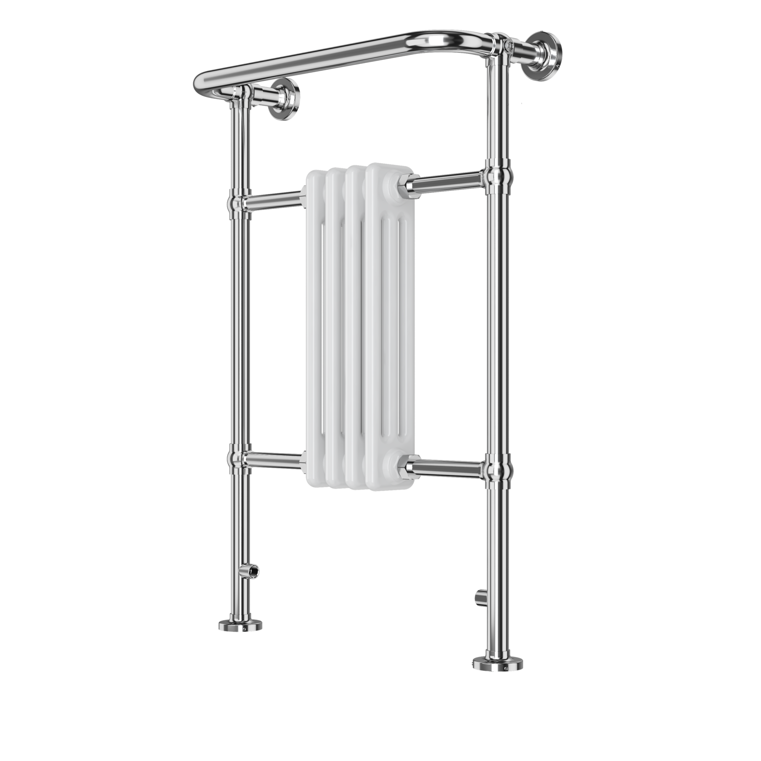 Chrome and White Heated Towel Rail Radiator 952 x 479mm - Regent ...