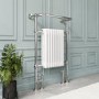 GRADE A2 - White and Chrome Traditional Column Radiator with Towel Rail 952 x 659mm - Regent