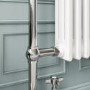 White and Chrome Traditional Column Radiator with Towel Rail 952 x 659mm - Regent