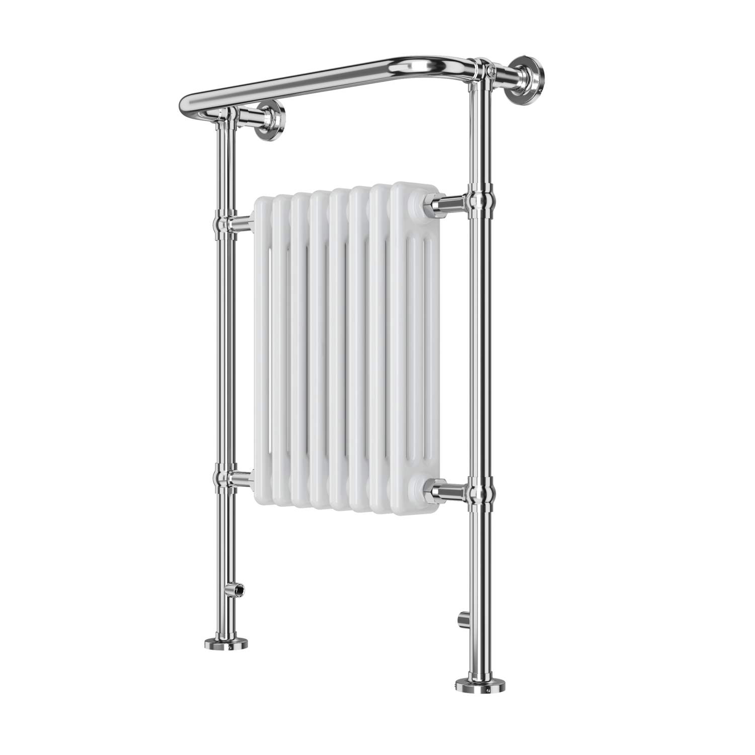 Chrome and White Heated Towel Rail Radiator 952 x 659mm Regent