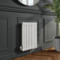 GRADE A1 - Nambi White 2 Column Horizontal Radiator - 600 x 423mm