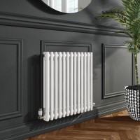 ONLY OPENED - Nambi White 2 Column Horizontal Radiator - 600 x 603mm