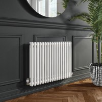 GRADE A1 - Nambi White 2 Column Horizontal Radiator - 600 x 828mm
