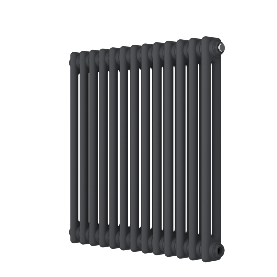Anthracite Horizontal 2 Column Traditional Radiator 600 x 605mm - Nambi