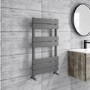 GRADE A1 - Anthracite Towel Radiator 800 x 450mm - Tundra