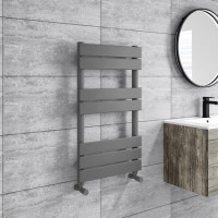 GRADE A1 - Anthracite Towel Radiator 800 x 450mm - Tundra