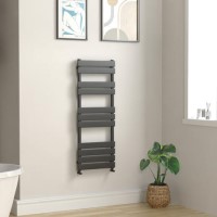 GRADE A1 - Tundra Anthracite Heated Towel Rail - 1200 x 450mm