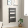 GRADE A1 - Tundra Anthracite Heated Towel Rail - 1200 x 600mm