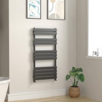 GRADE A1 - Tundra Anthracite Heated Towel Rail - 1200 x 600mm