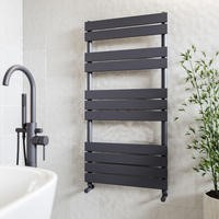 Tundra Anthracite Heated Towel Rail - 1200 x 600mm 