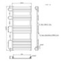 Anthracite Towel Radiator 1200 x 600mm - Tundra