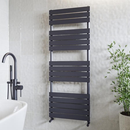 Bathra Rll Radiator Anthracite Towel Radiator 1600 x 600mm - Tundra - Better Bathrooms