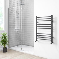 GRADE A1 - Sahara Anthracite Heated Towel Rail - 800 x 600mm