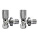 Chrome Round Angled Radiator Valves - For Pipework Which Comes From The Wall