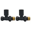 BeBa_26335 Matt Black Round Straight Radiator Valves