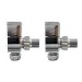 Chrome Square Angled Radiator Valves - For Pipework Which Comes From The Wall