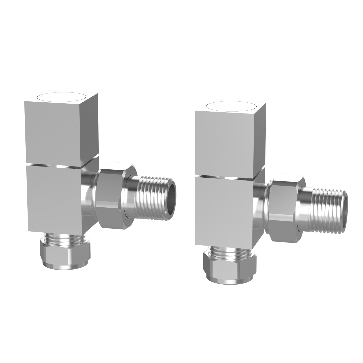 Chrome Square Angled Radiator Valves - For Pipework Which Comes From ...