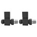 Anthracite Square Straight Radiator Valves - For Pipework Which Comes From The Floor